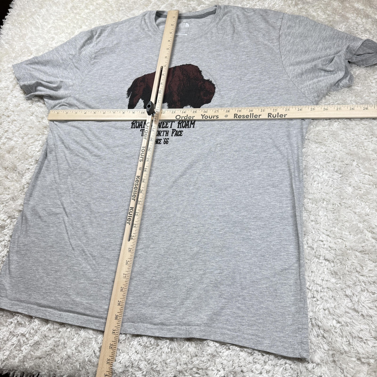 The North Face T Shirt Mens 2XL Gray Roam Bison Classic Fit Dadcore Animalcore gallery