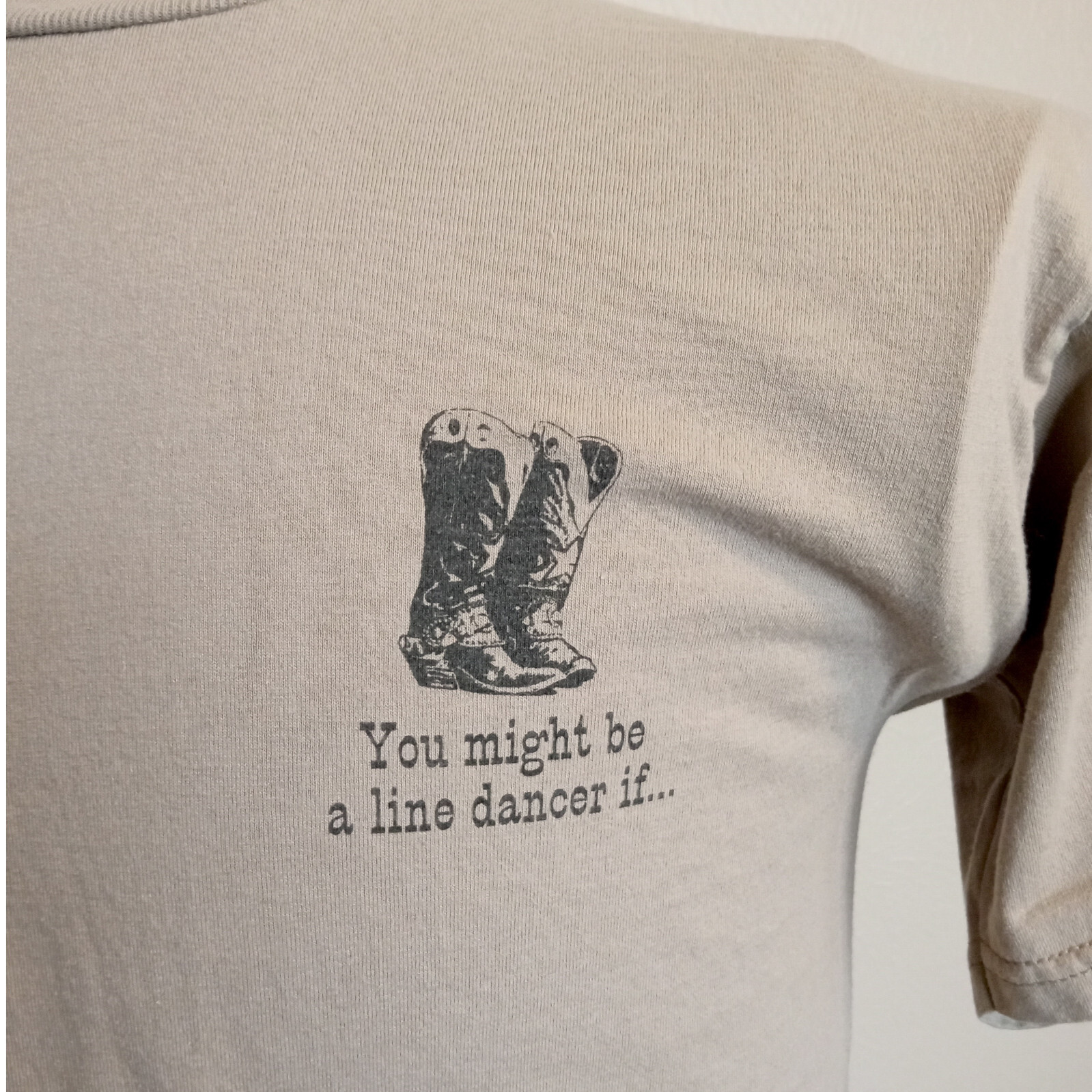 Funny Dance Shirt "You might be a line dancer IF..." Men's (L) Army Green Tshirt gallery