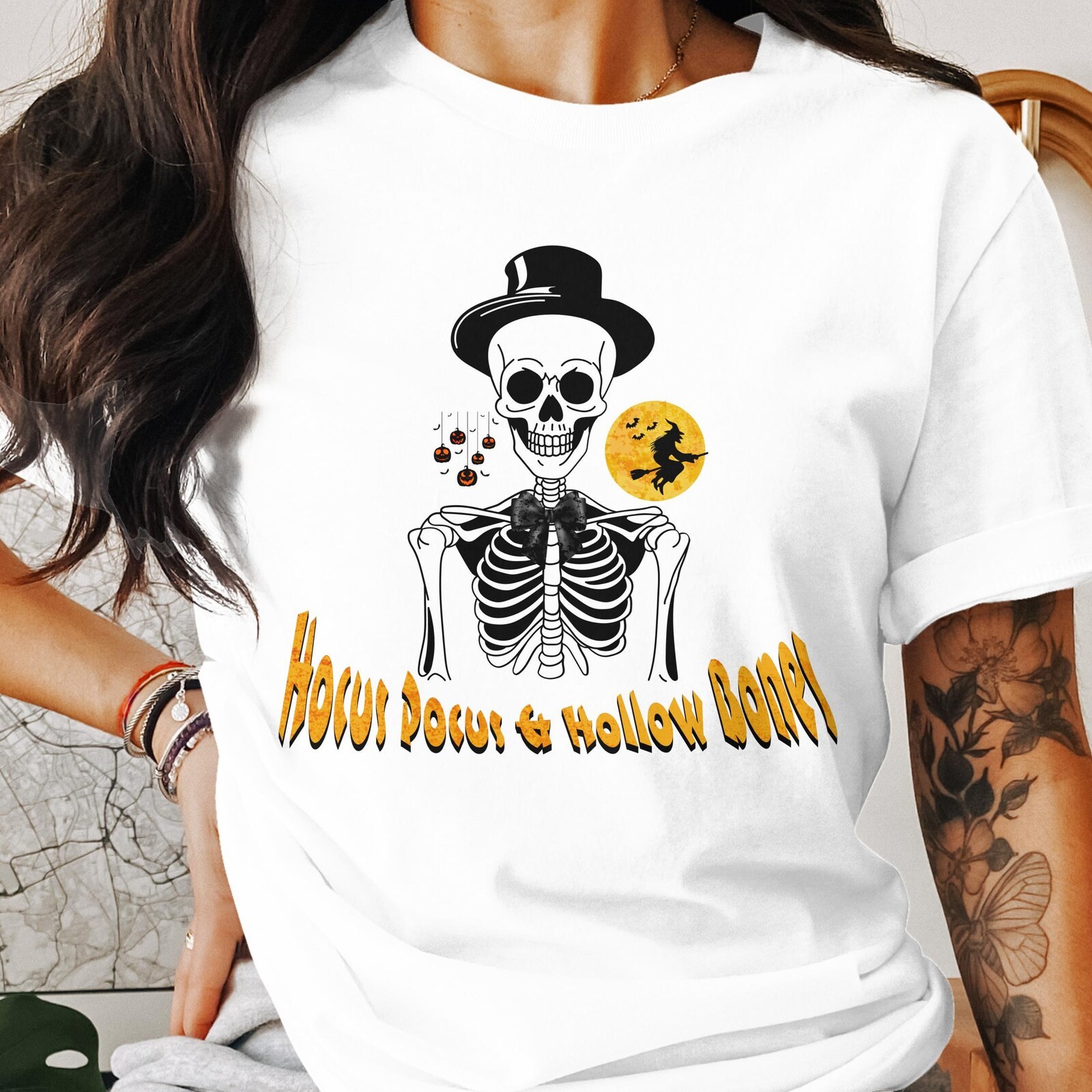 Hocus Pocus T-Shirt, Halloween Sweatshirt, Spooky Season Tee, Skeleton Witch, Fu