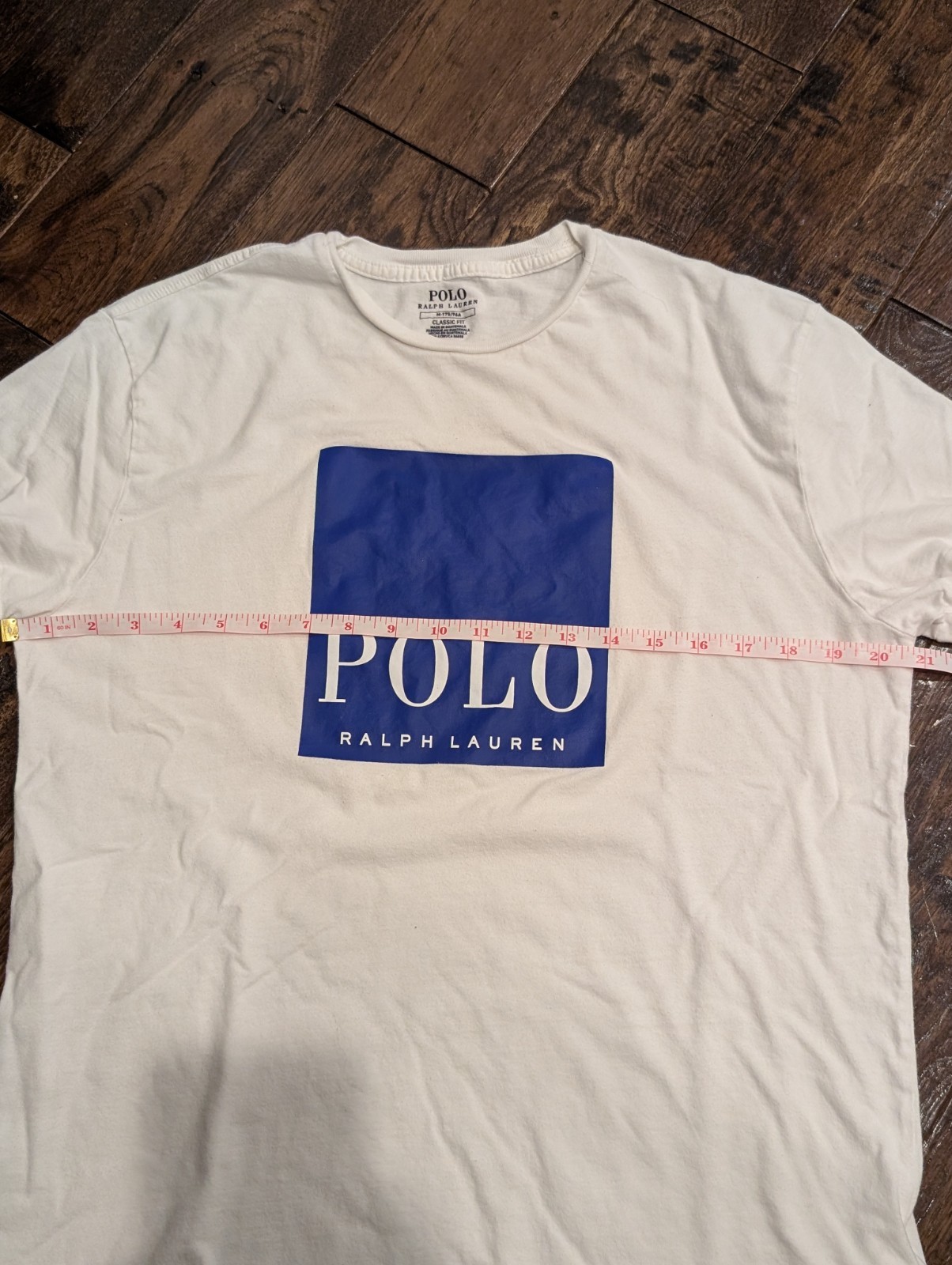 Polo Ralph Lauren Box Logo White T Shirt Classic Fit Med Vtg Retro Style Royal gallery