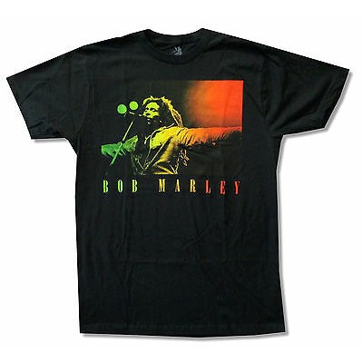Men's Bob Marley Arms Open Portrait Photo T-shirt Small Black gallery