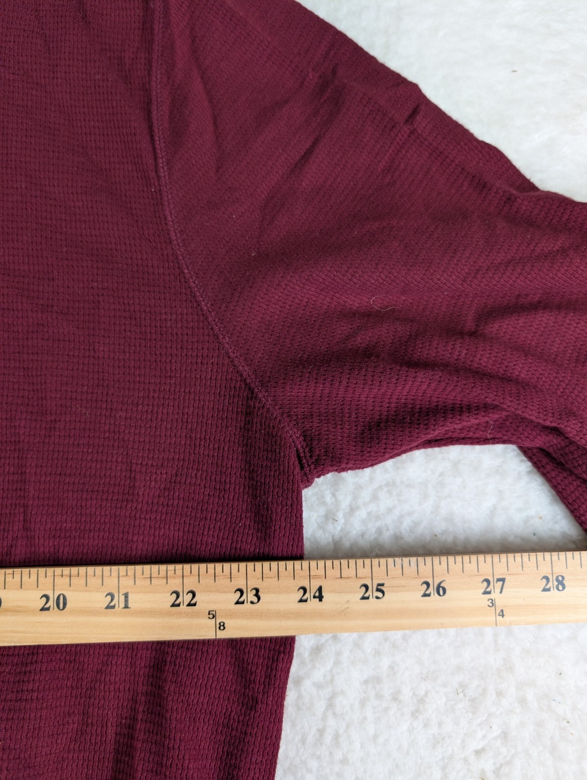 POLO RALPH LAUREN Waffle Knit Crewneck Pull-On Thermal Maroon Shirt Men's 2XL gallery