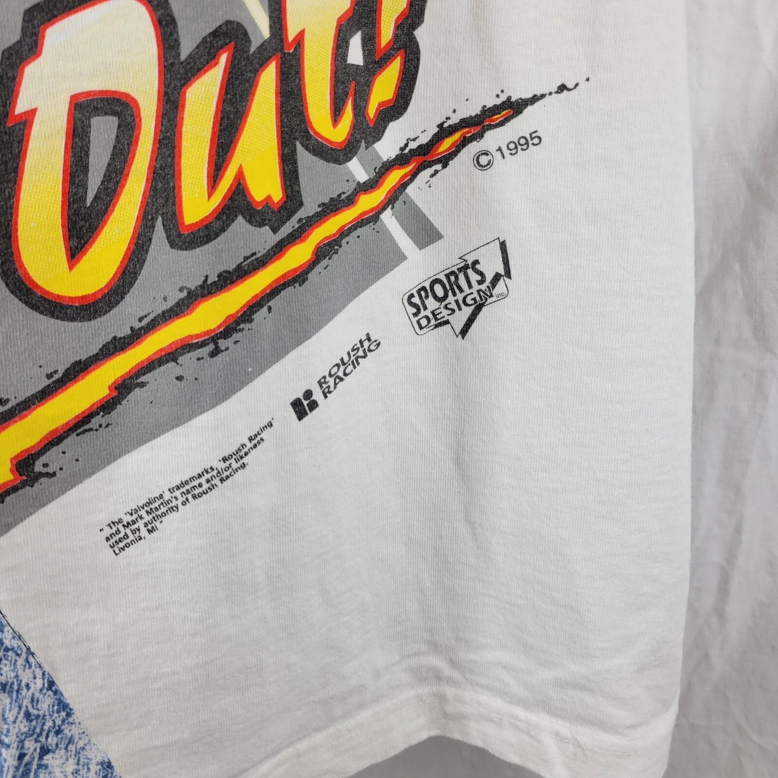Vintage Mark Martin Vavoline Maxed Out 1995 Nascar 2 Sided T Shirt Mens XL White gallery