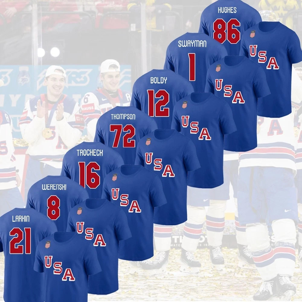 USA Hockey Team 2026 Name & Number Players: Swayman, Boldy, Werenski, Trocheck gallery