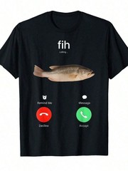 Men’s Funny Angler Fishing Graphic T-Shirt Casual ShortSleeve Fisherman Gift Tee