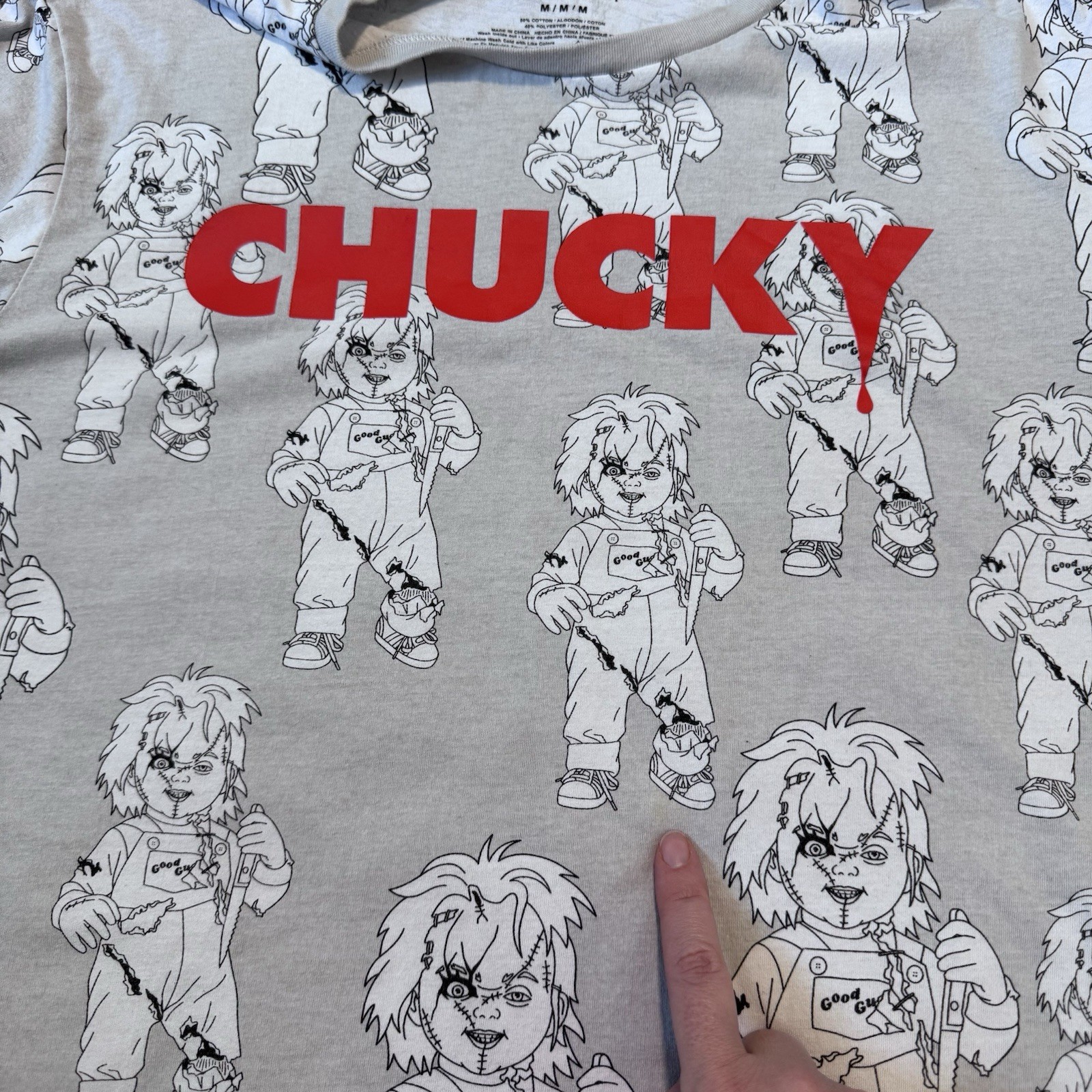 Men's Chucky All-Over Print Graphic T-Shirt Size Medium Cotton Blend gallery