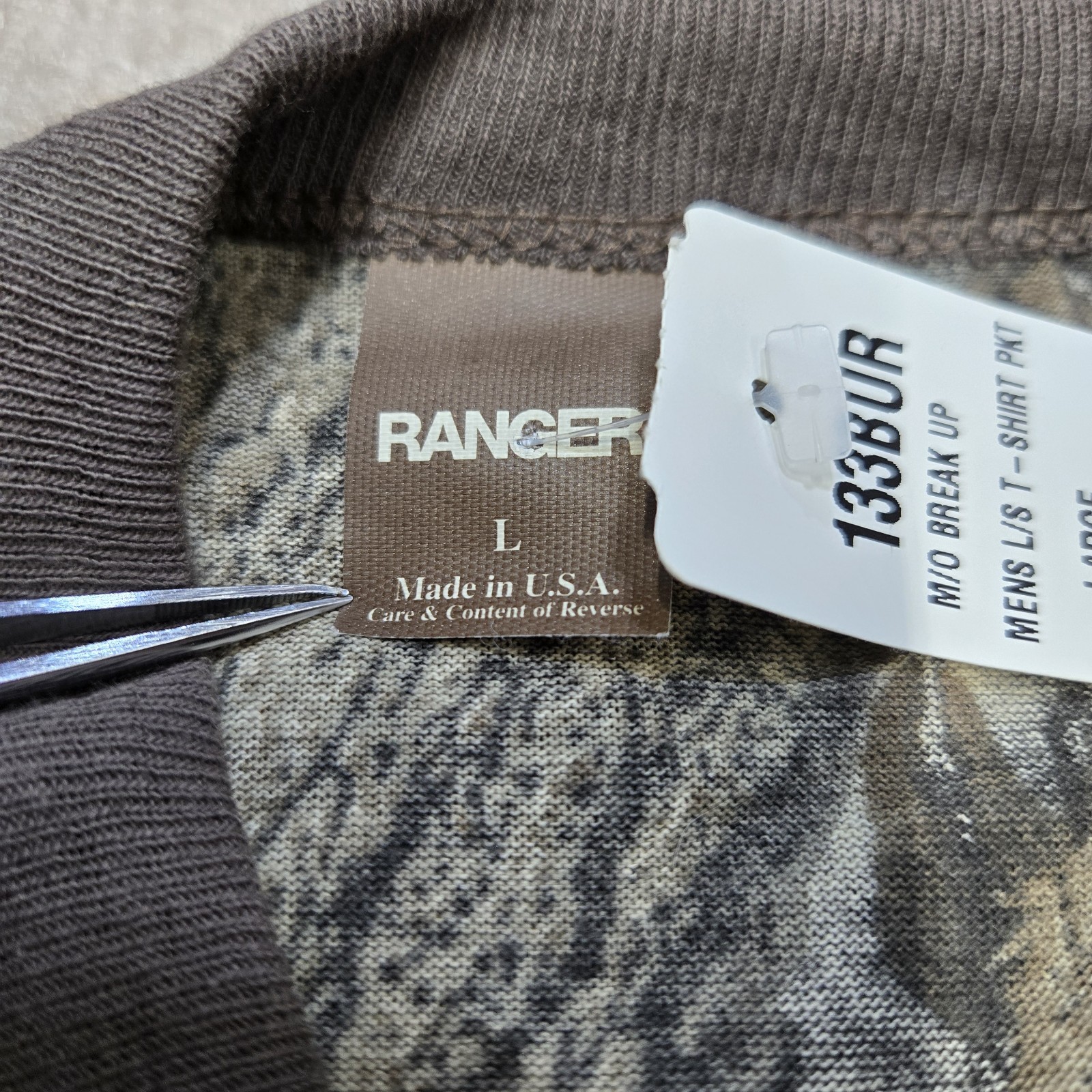 Men’s Vintage Mossy Oak Camo AOP Long Sleeve Shirt Size L Ranger USA Made 90s gallery