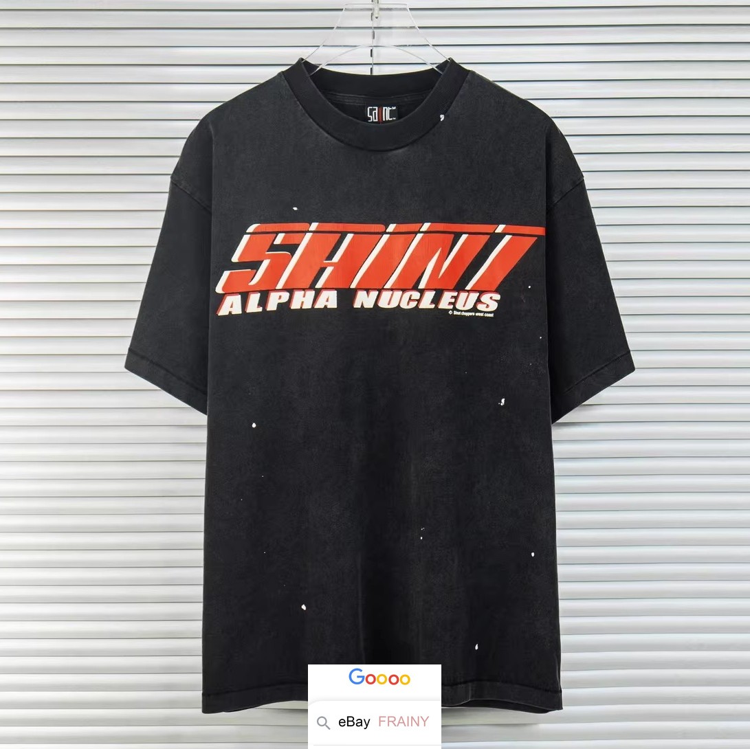 HIGH STREET SAINT VINTAGE SHORT T SHIRT FOR MEN WOMEN SUMMER COTTON BLACK TOP gallery