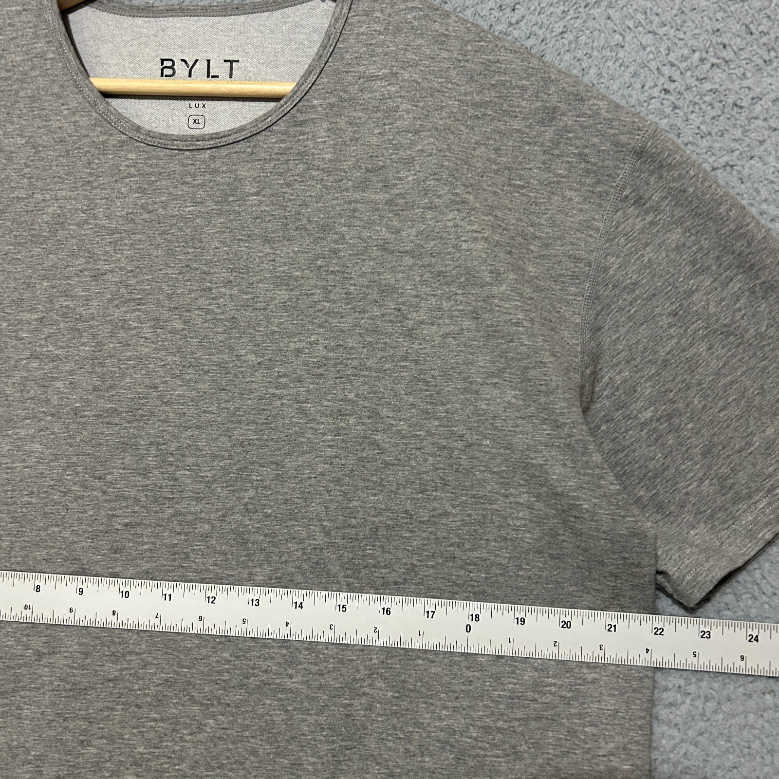 BYLT Drop Cut Lux Shirt Men's XL Gray Short Sleeve Stretch Performance gallery