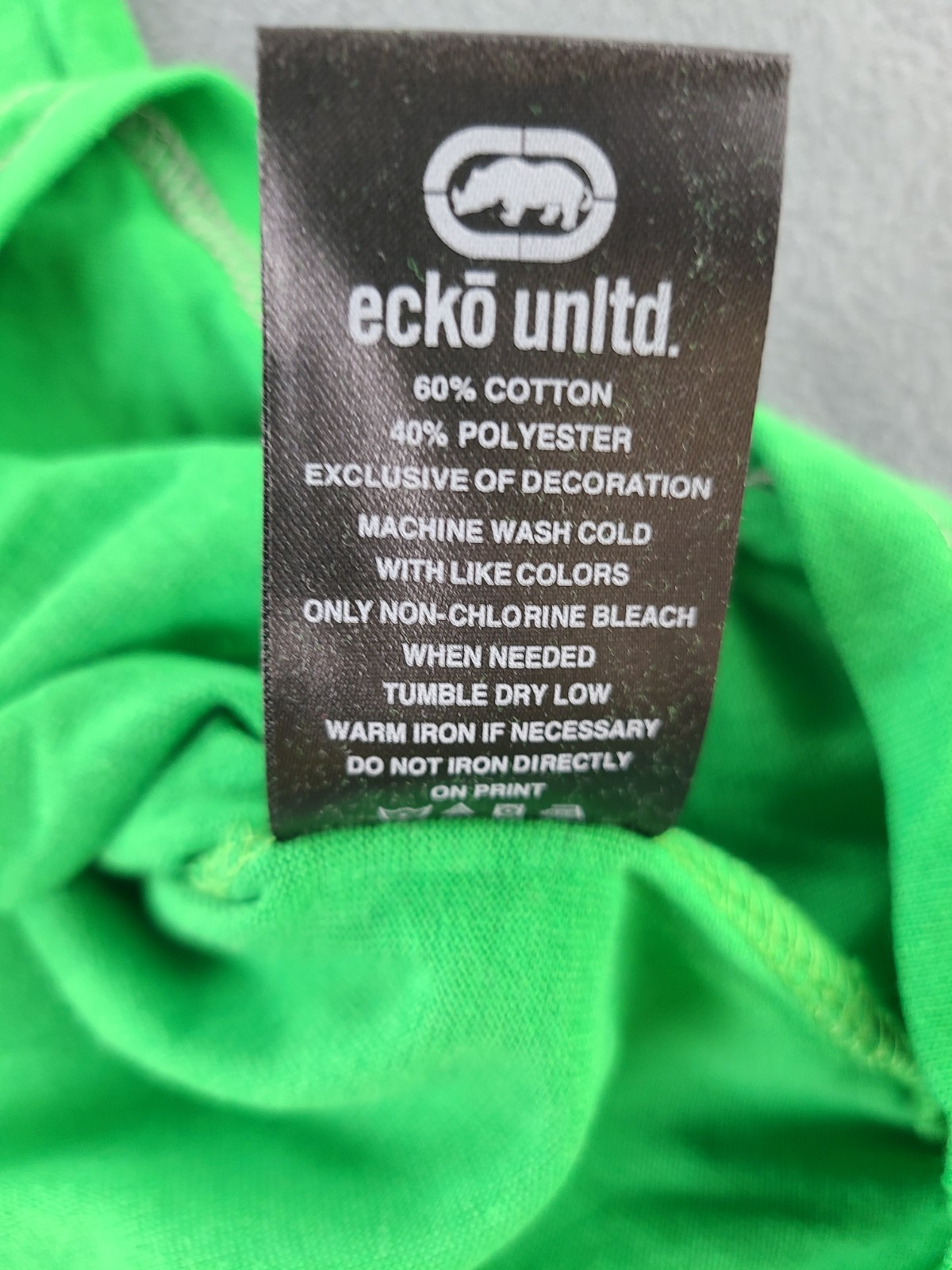 ECKO Unltd. Men's Color Block Graphic Tee Green/Grey Size Large New With Tags gallery
