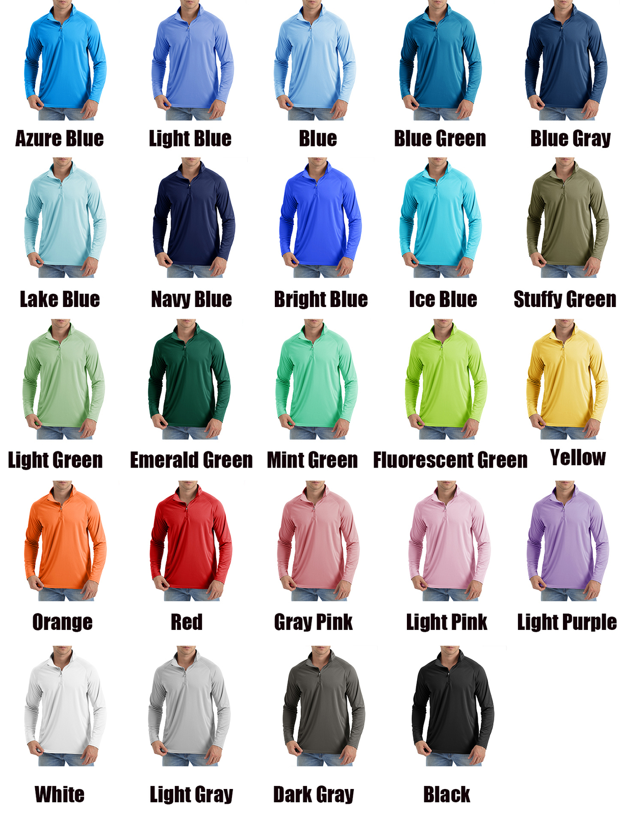 Men's UPF 50+ T-Shirt 1/4 Zip Up Sun Block UV Protection Outdoor Fishing Shirts gallery