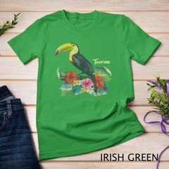 Retro Style Summer Tropical Flowers Leaf Birds Beach Toucans Unisex T-shirt