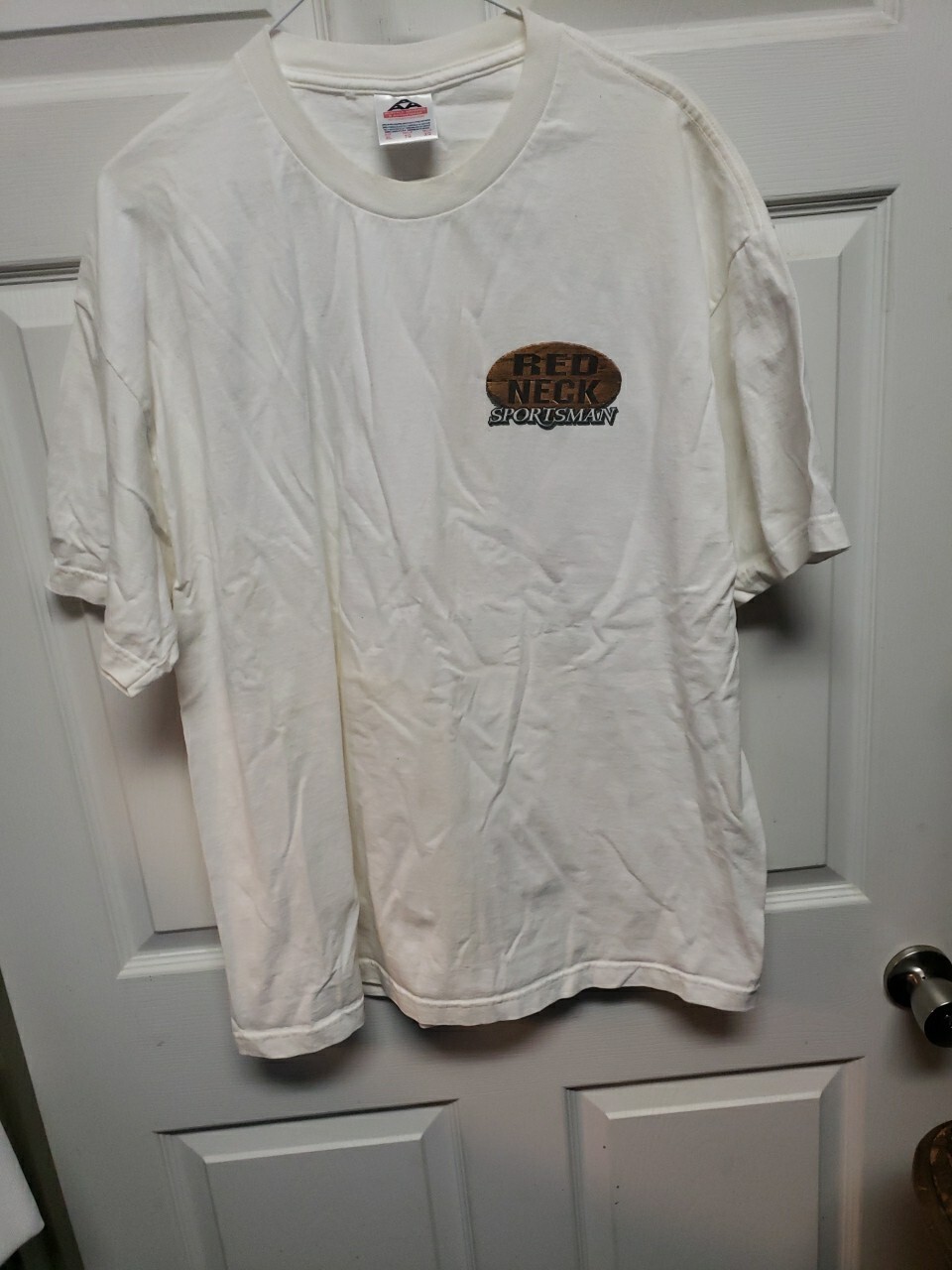 Vtg Redneck Bass Boat Men T Shirt Size XL White Fishing Short Sleeve gallery