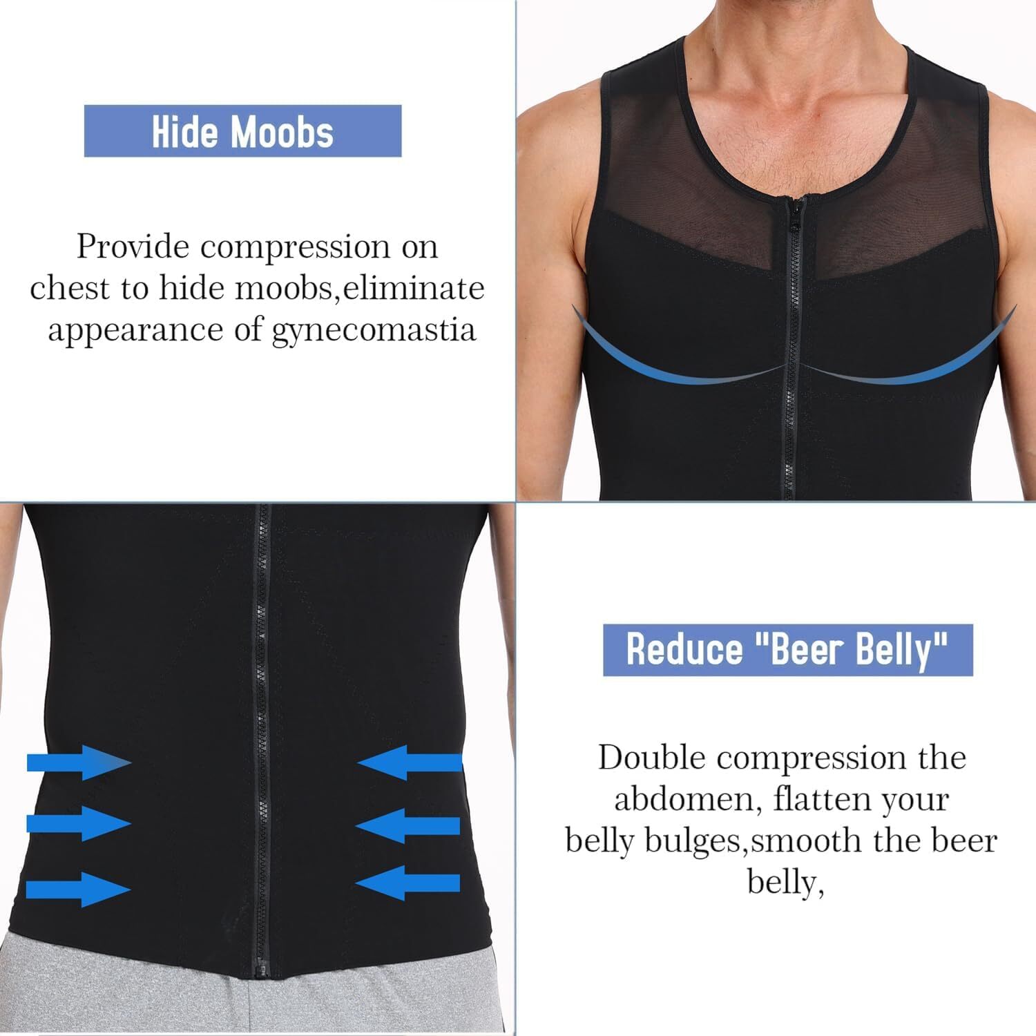 Men Compression Vest Post-Surgical Gynecomastia Shirt Body Shaper Tummy Control gallery