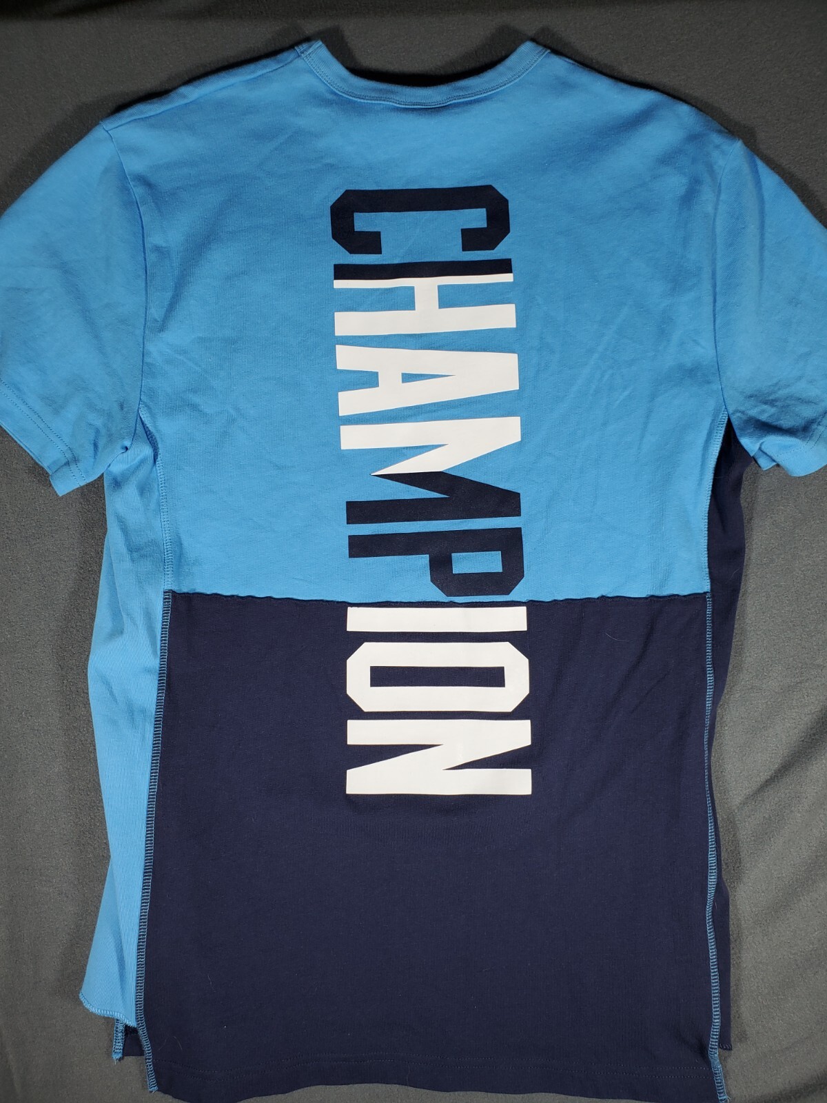 Champion Reverse Weave Men's Shirt Size Large Dark And Light Blue T-shirt gallery