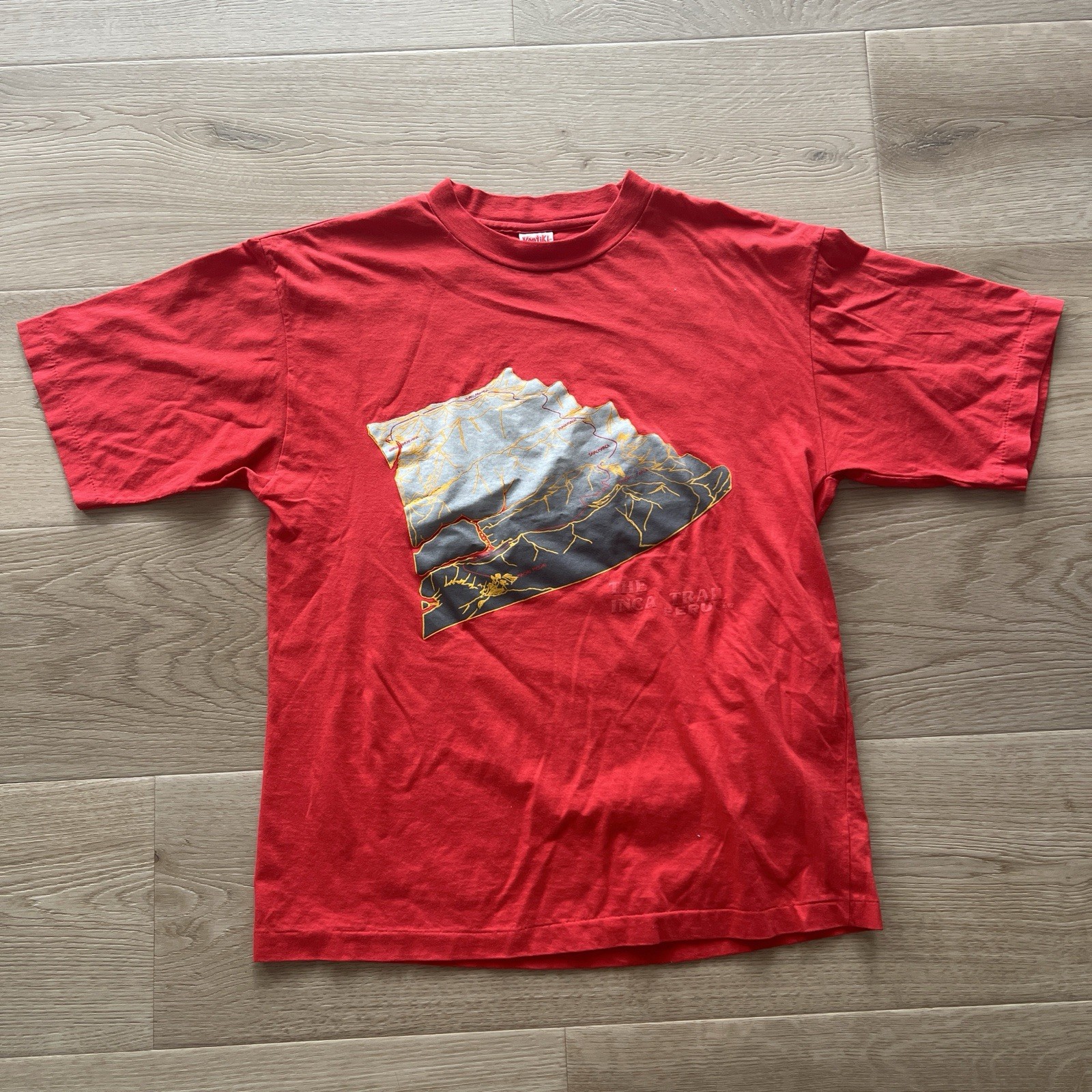 90’s Vintage Single Stitch The Inca Trail T Shirt Kontiki Tag Size Large