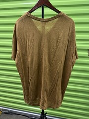 John Varvatos Men’s XL Solid Brown V-Neck Short Sleeve Modal Linen T-Shirt