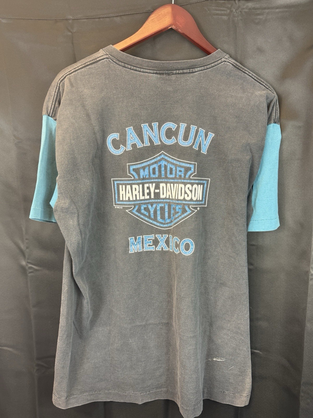 Vintage 80s Harley Davidson Blue Sleeve Cancun gallery