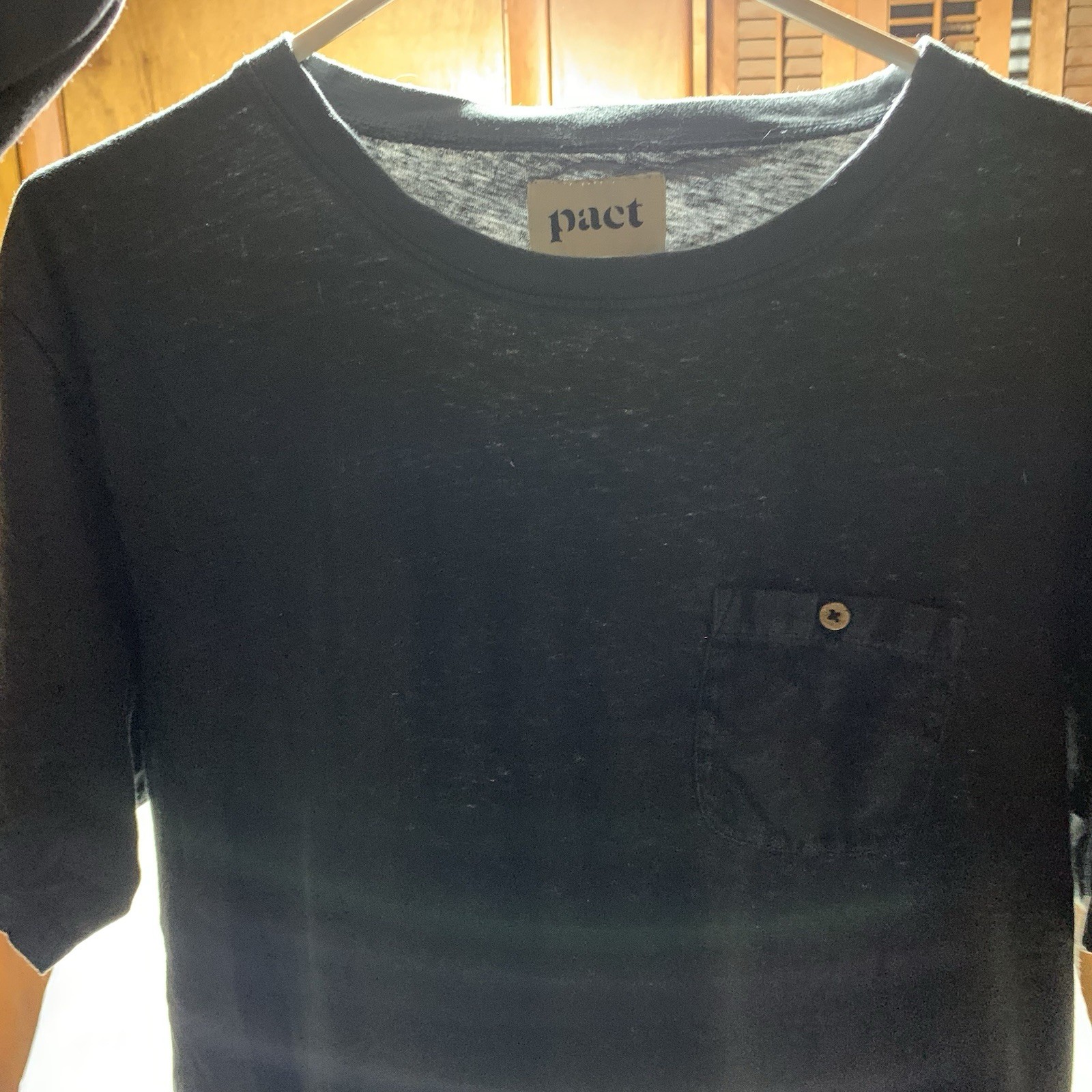 Pact Pocket T Shirt Mens M Black Organic Cotton Linen Thin Sustainable gallery