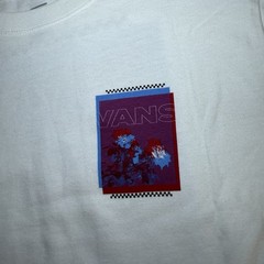 Men’s Vans Classic Long Sleeve White Classic Fit Cotton T-Shirt Large Flowers