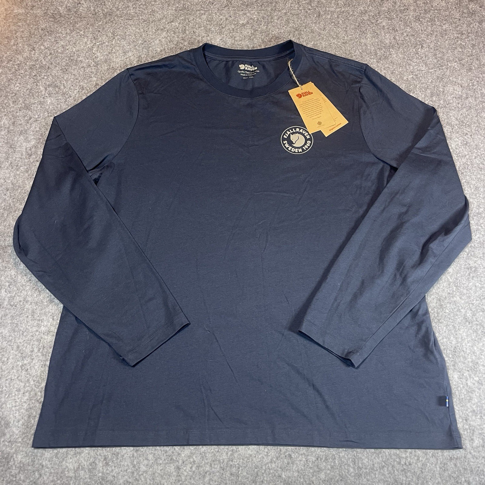 Fjallraven NWT Men’s Size XXL Navy Blue 1960 Logo Long Sleeve Shirt Crew Neck