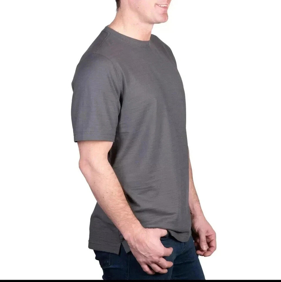 Kirkland Signature Men’s Pima Cotton Slub Tee, Gray, Size S gallery