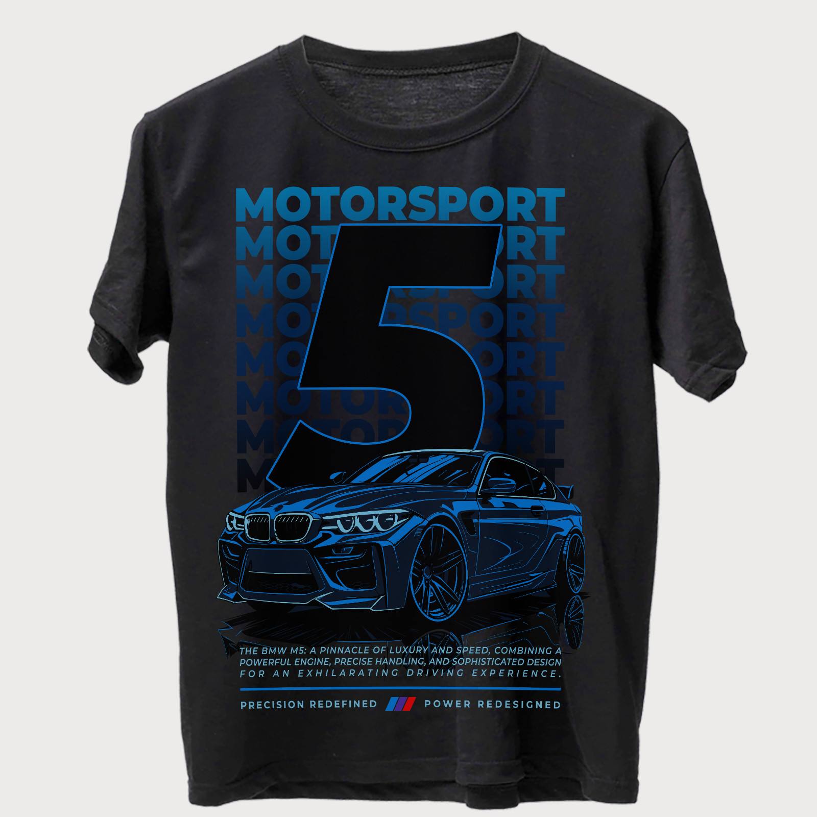 BMW M5 Motorsport Graphic T Shirt JDM Car Meet Racing Streetwear Black Tee gallery