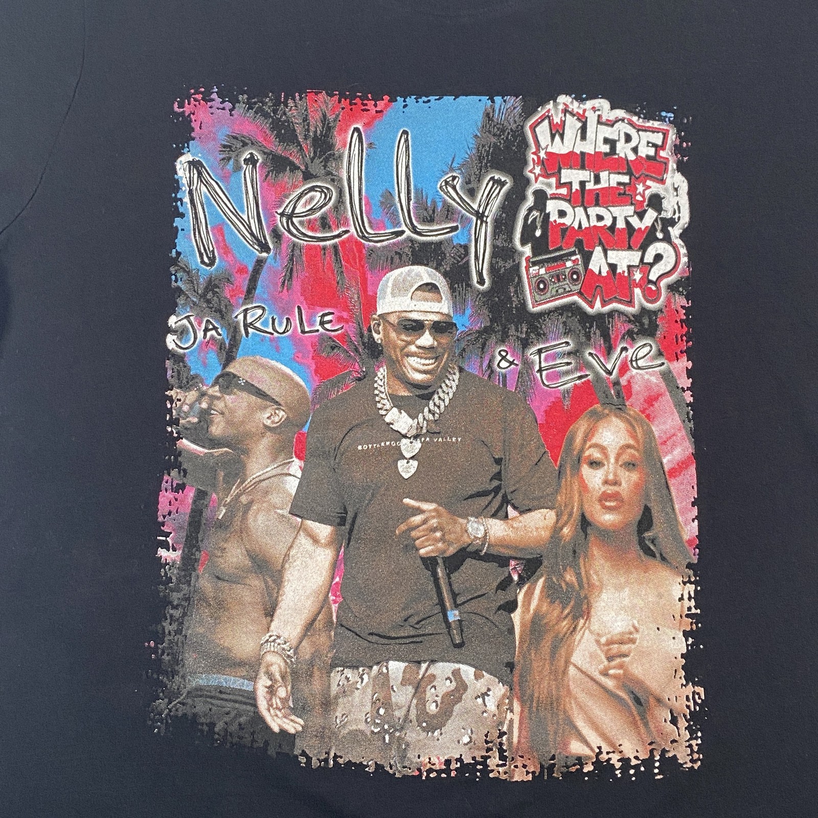 Where The Party At Tour Unisex Graphic T-Shirt Black Size XL Nelly Ja Rule Eve gallery