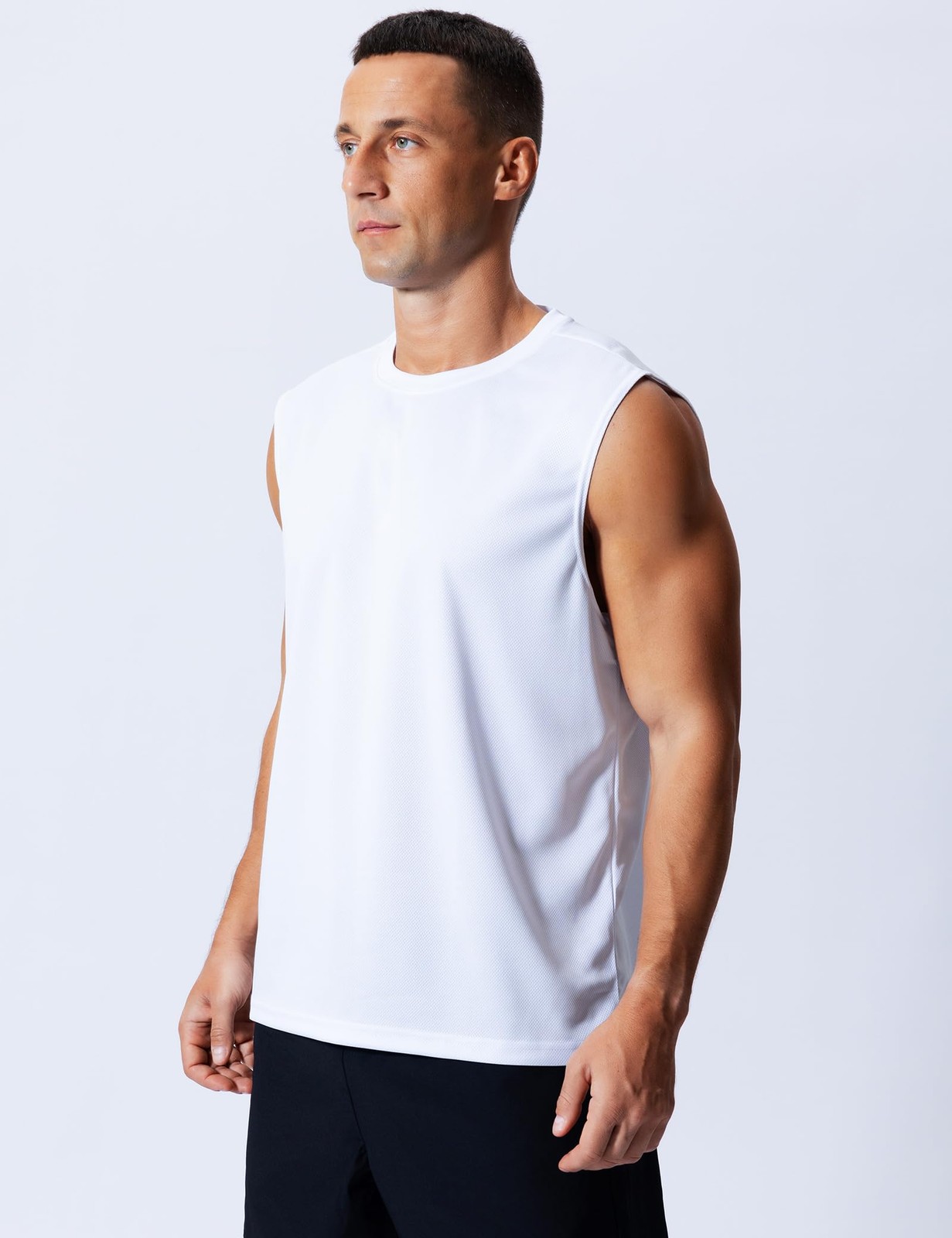 Men's 5 Pack Athletic Tank Tops Quick Dry Workout Shirts Breathable Gym Sleev... gallery