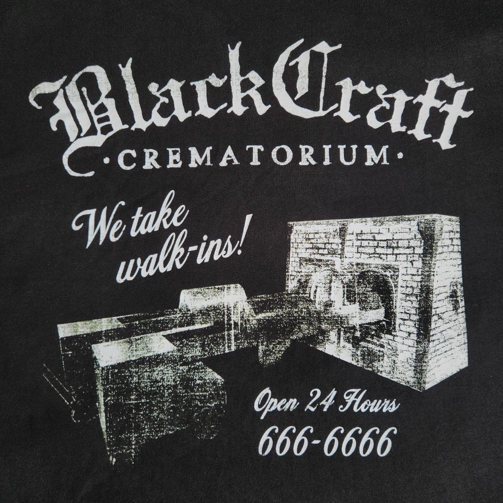 BlackCraft Cult Crematorium Death Grunge Lrg Oversized Crew Neck Graphic T-Shirt