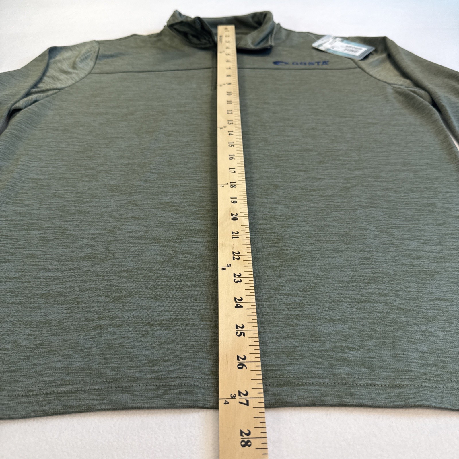 Costa Del Mar Tech Harbor Fleece 1/4 Zip Shirt - Size M Moss Green Heather NWT gallery