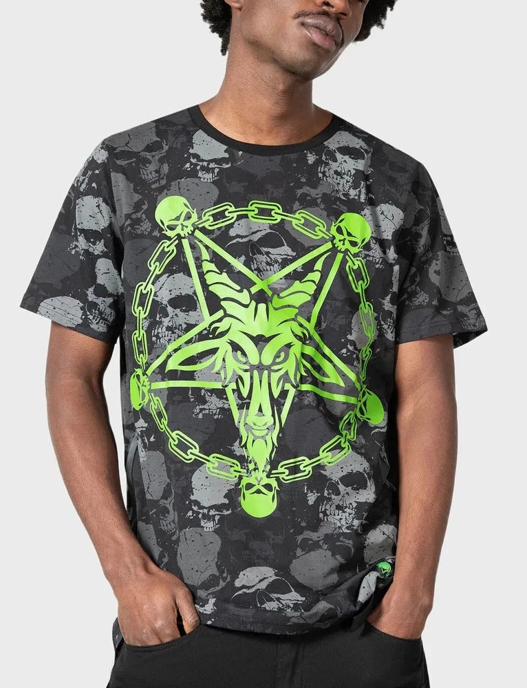 Killstar Tzompantli T-Shirt Unisex Pentagram Satanic Skull Goth Punk Size Large