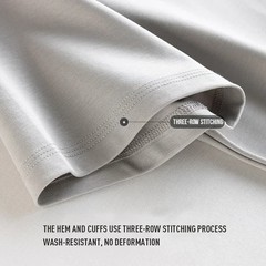 Men’s High-end Fabric Silk Mercerized Cotton T-shirt Crew Neck Luxury Tee Short