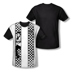 Elvis Presley Checkered Bowling Shirt Adult Costume T Shirt (Black Back), S-3XL
