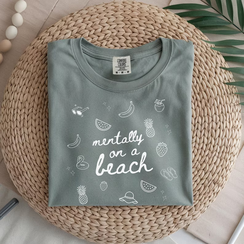 Mentally On Beach Summer Vacation Comfort Tee gallery