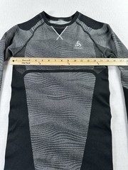 ODLO Base Layer Performance Light Fitted Long Sleeve Striped Men Women Large