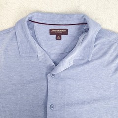 Johnston & Murphy Vintage Birdseye Short Sleeve Button Down Blue Men’s Medium