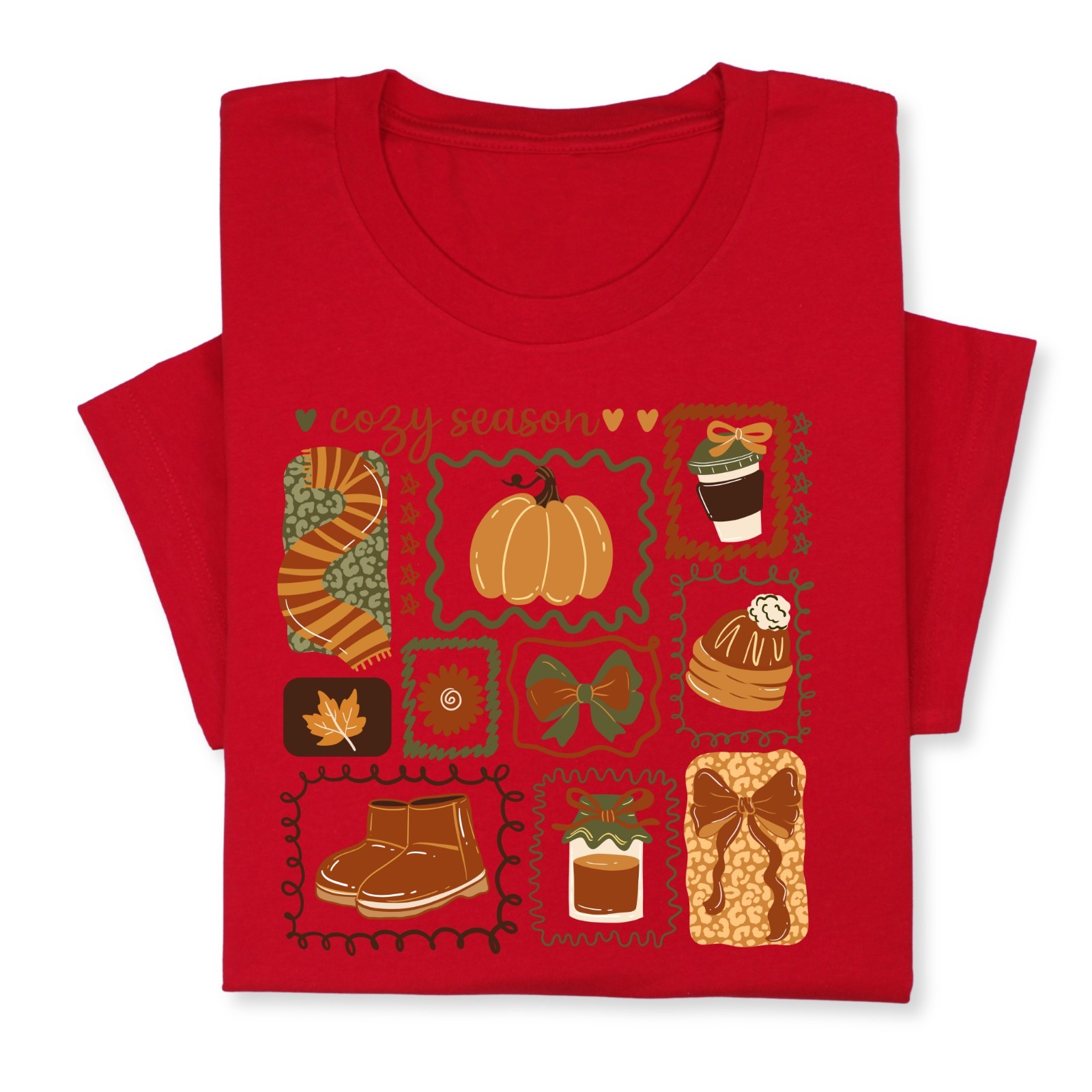 Cozy Season Fall T-Shirt, Autumn Coffee Pumpkin Graphic Tee Gift gallery