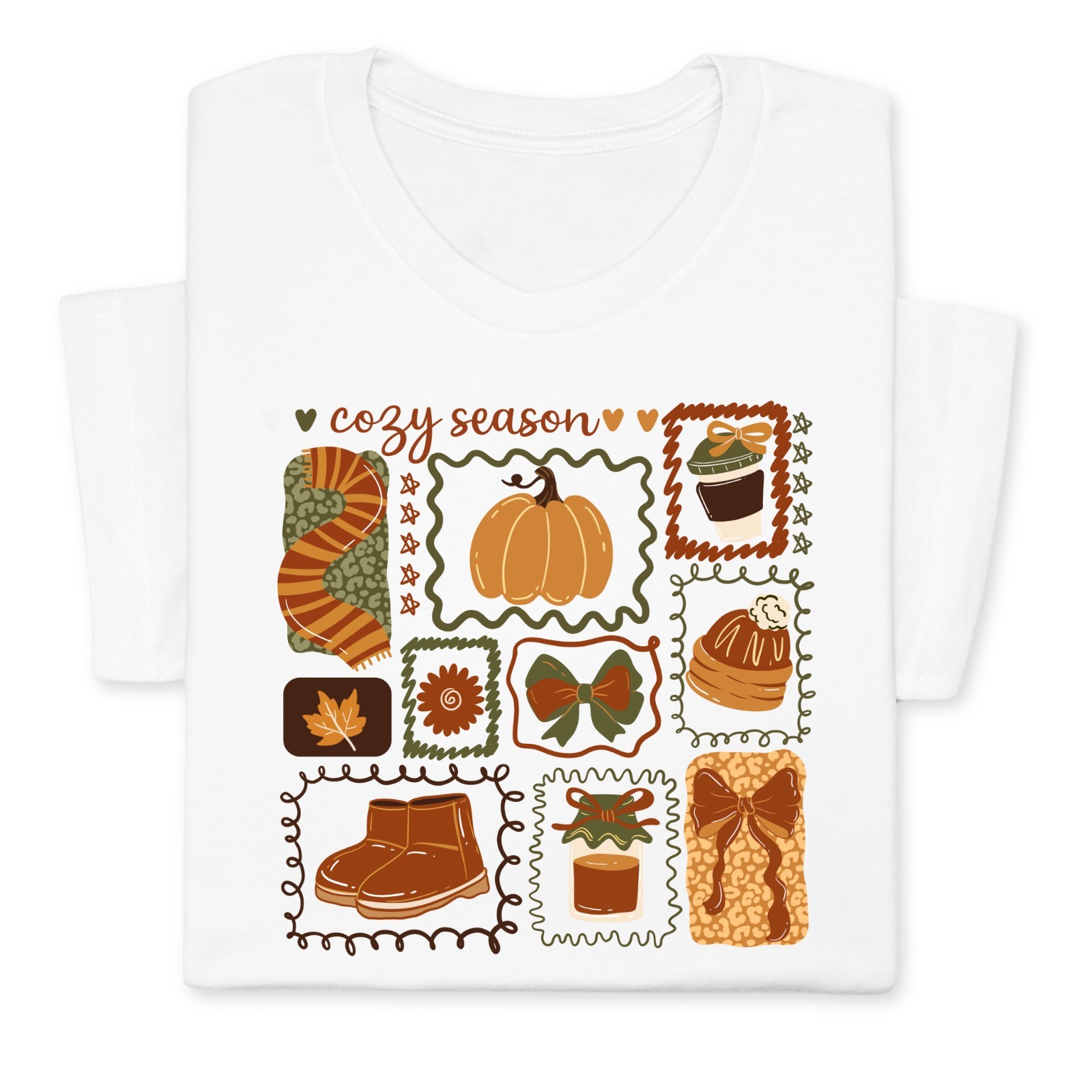 Cozy Season Fall T-Shirt, Autumn Coffee Pumpkin Graphic Tee Gift gallery