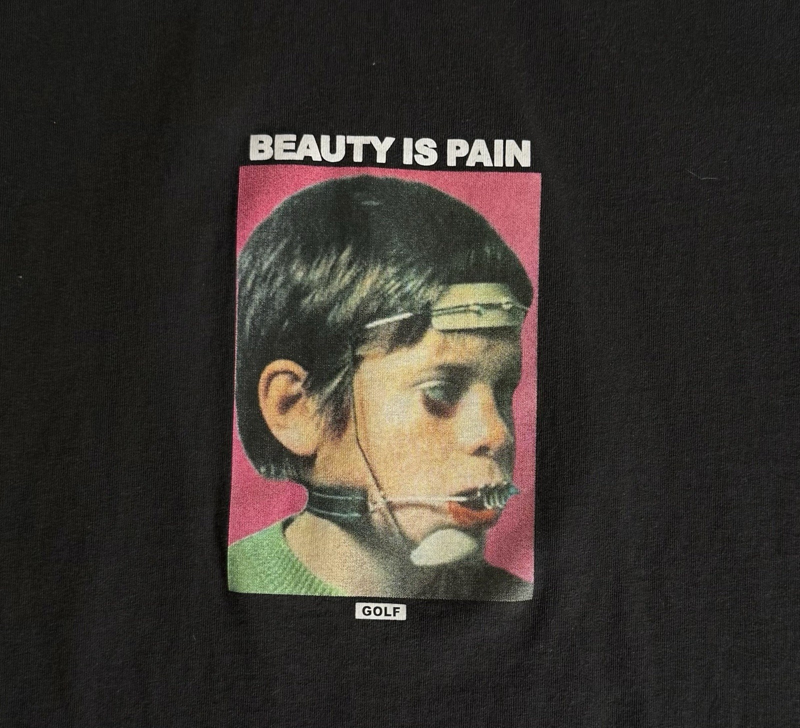 Golf Wang T Shirt Men's XL Black "Beauty is Pain" Tyler the Creator Rap RARE Tee gallery