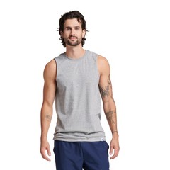 Men’s Cotton Performance Sleeveless Muscle T-Shirt,Oxford,X-Large