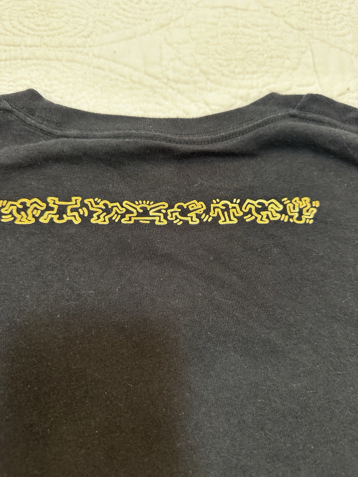 Rare UNIQLO SPRZ NY Keith Haring Black Gold Dancing Man Graphic T-Shirt Size S gallery