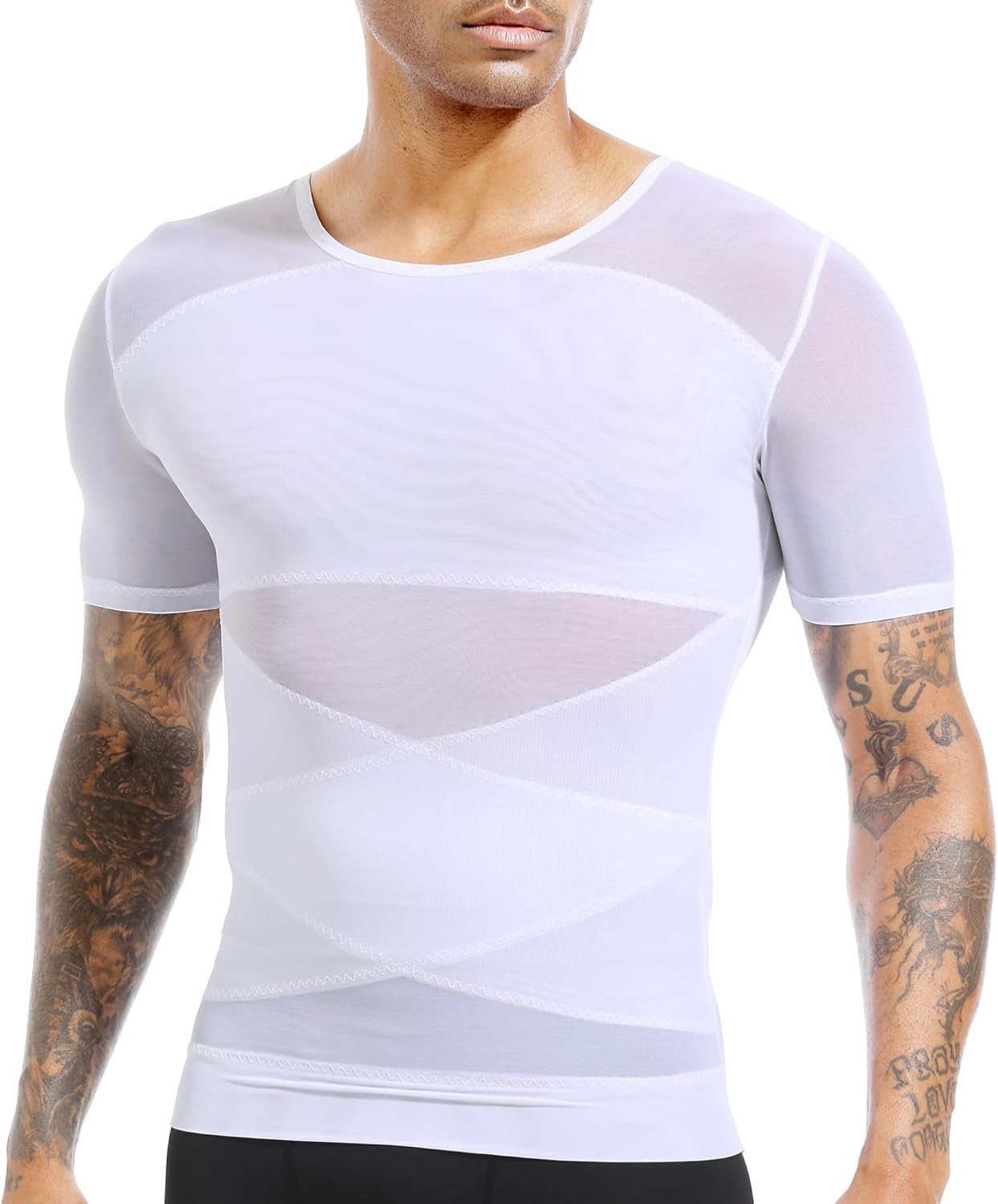 Men's Compression Shirt for Gynecomastia Slimming Body Shaper Tummy Control gallery