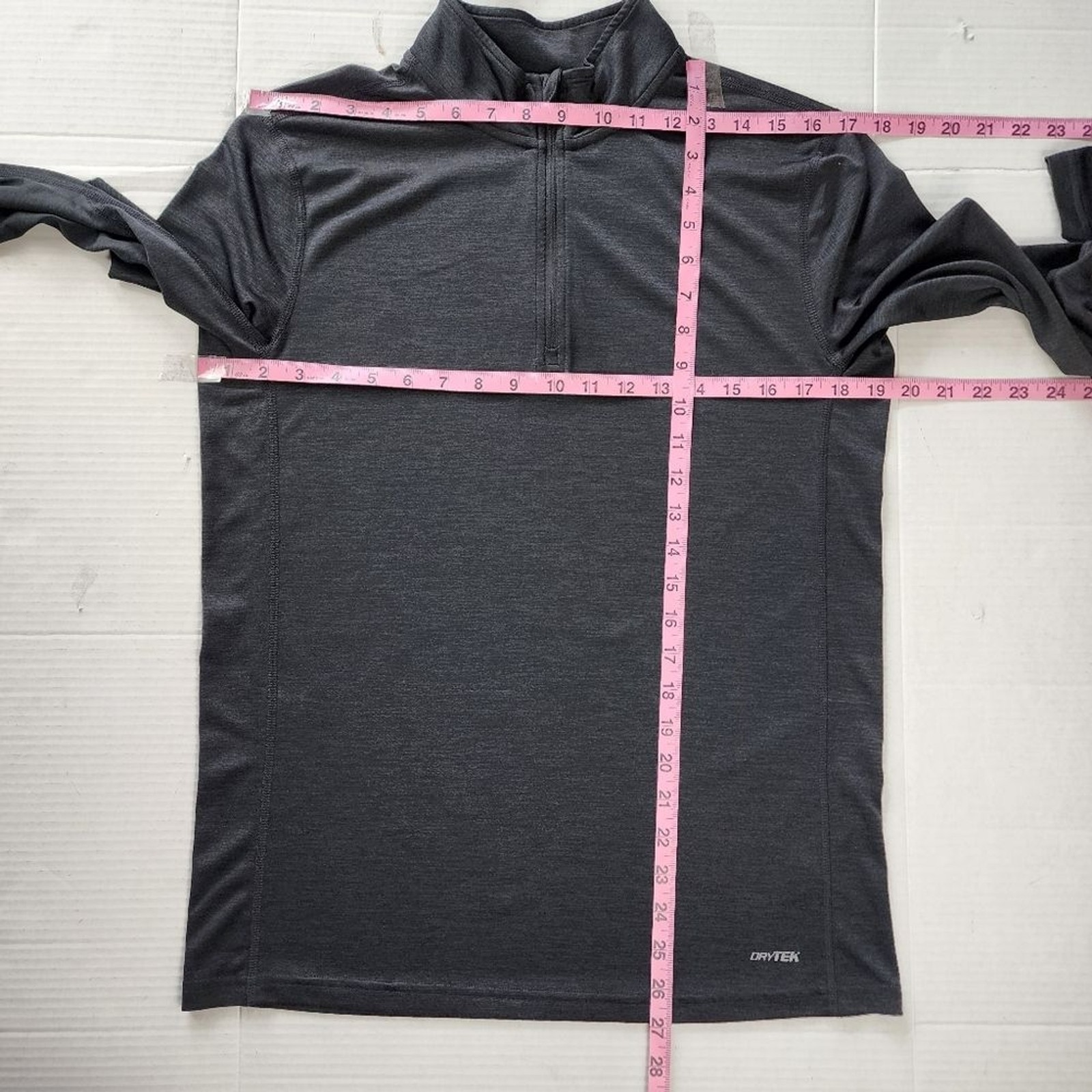 Tek Gear DryTek Men Top Running Layering Shirt 1/4 Zip Pullover Charcoal gallery