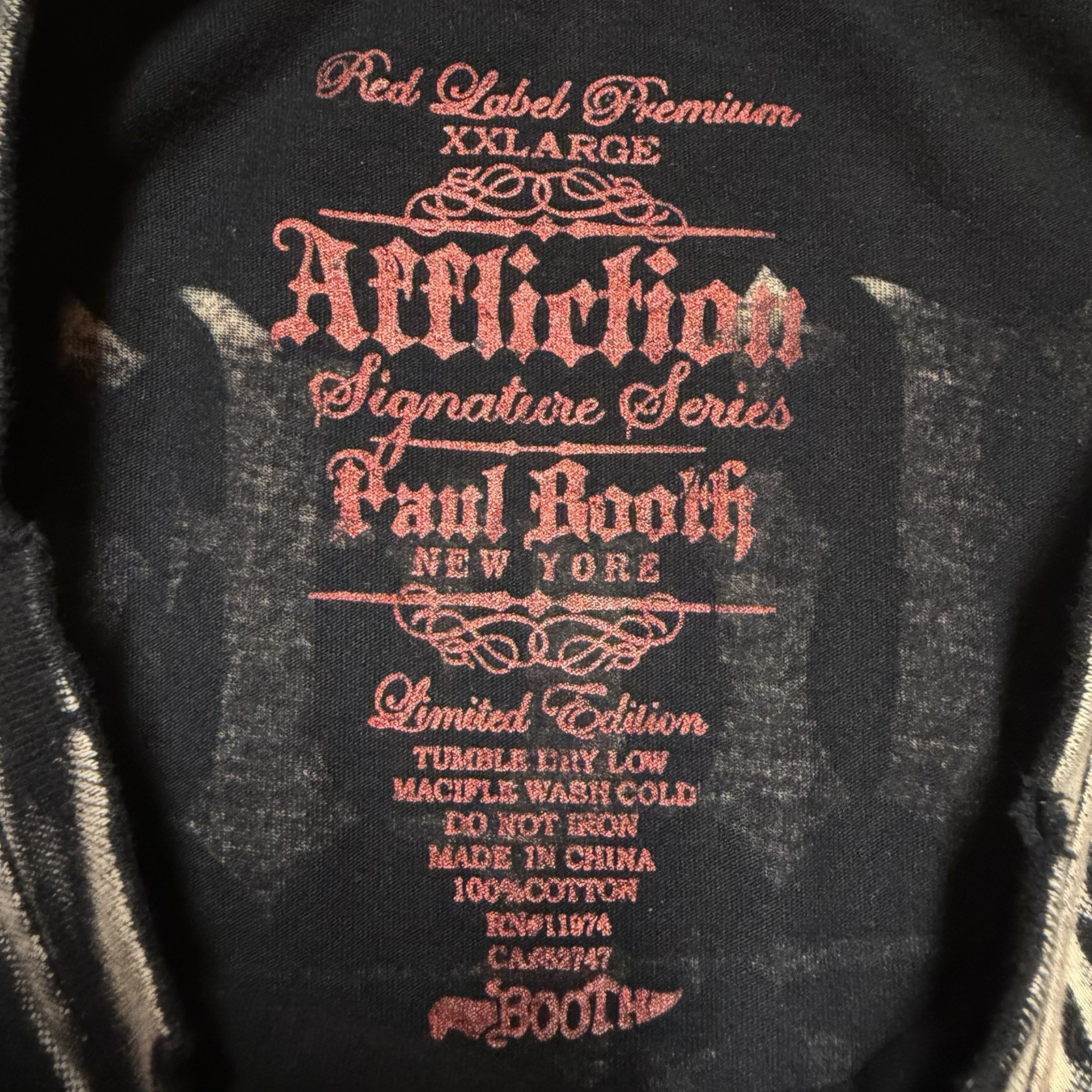 Affliction Paul Booth Leaf Man Graphic TShirt Size XXL Y2K Distressed Cyber Goth gallery