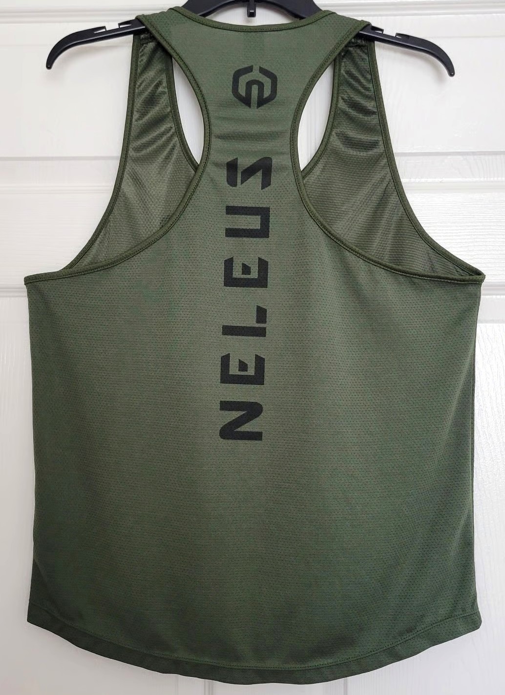 NELEUS 'Dry Fit Logo Muscle' Mesh Tank Top Mens L Gym Workout Exercise Olive NEW gallery