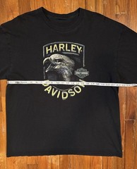 Harley Davidson Eagle Wolf Native American Graphic T Shirt Black Bear VA L