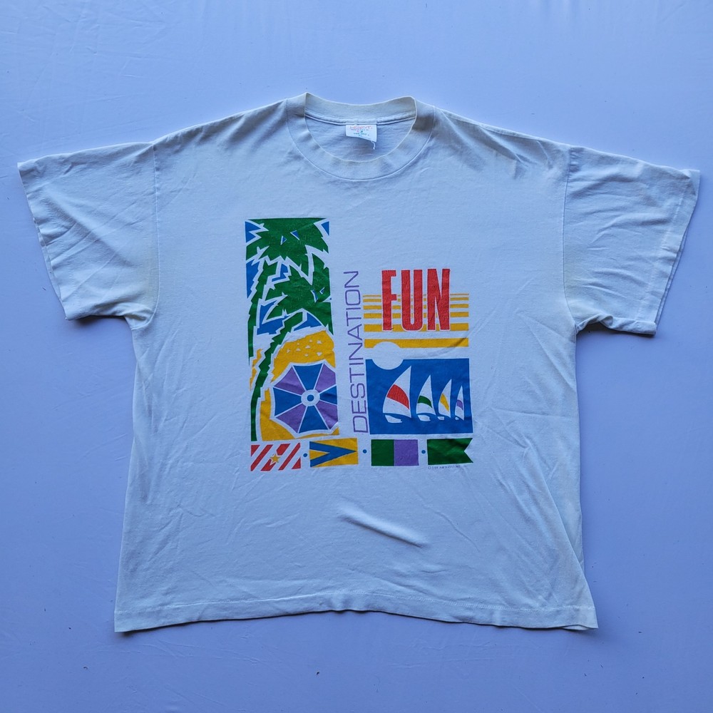 TeeJays Hef-T Single Stitch Air Waves 1988 Destination Graphic XL T-shirt