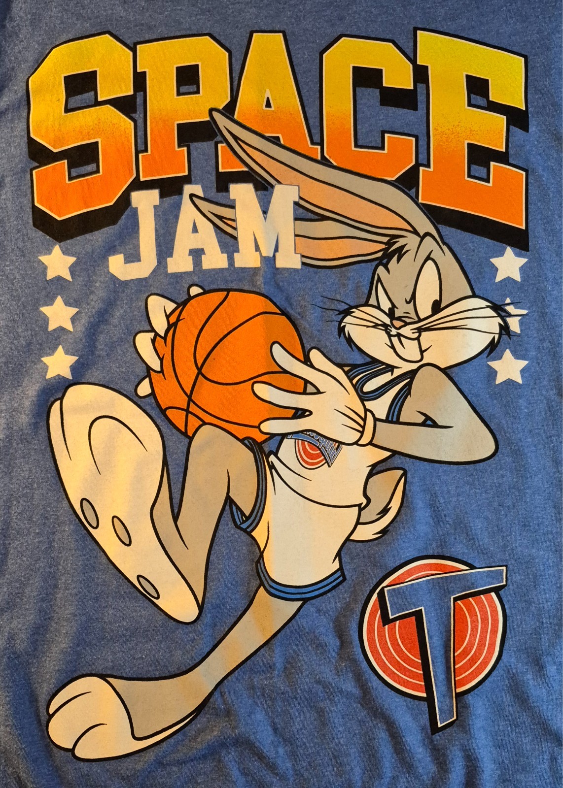 NWT Space Jam T Shirt Tee Bugs Bunny Heather Blue Mens Medium Graphic Print gallery