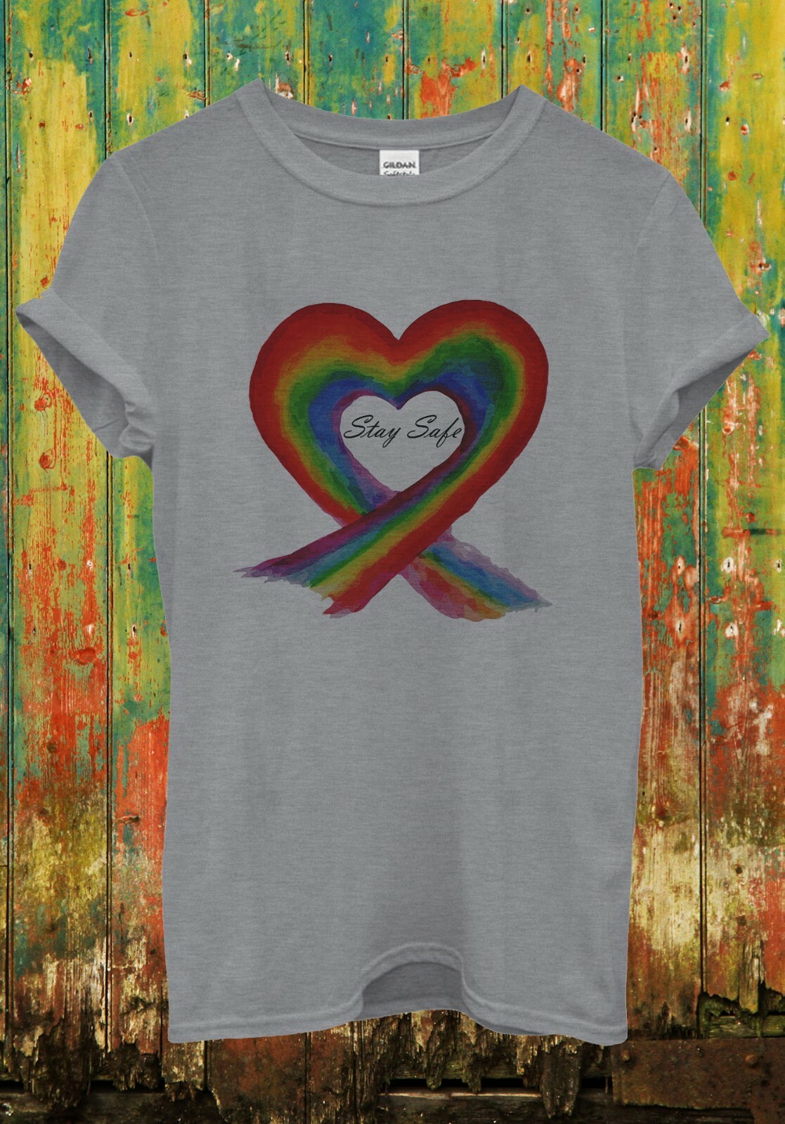 NHS Thank You Rainbow Heart T Shirt Stay Safe Men Women Unisex Tee Top 2535 gallery